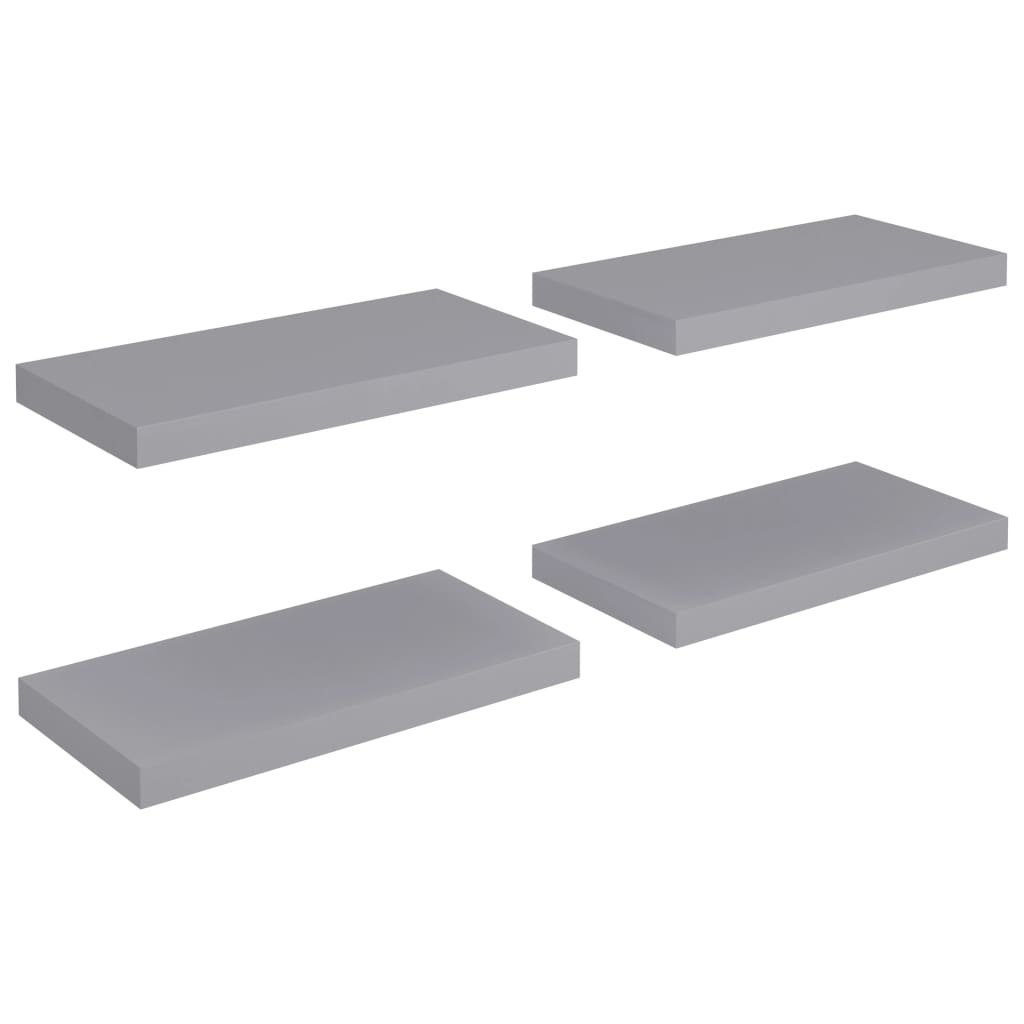 Floating Wall Shelves 4 pcs Grey 50x23.5x3.8 cm MDF