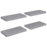 Floating Wall Shelves 4 pcs Grey 50x23.5x3.8 cm MDF
