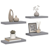 Floating Wall Shelves 4 pcs Grey 50x23.5x3.8 cm MDF