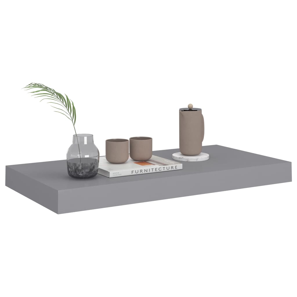 Floating Wall Shelves 4 pcs Grey 50x23.5x3.8 cm MDF