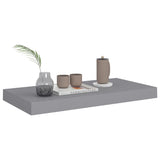 Floating Wall Shelves 4 pcs Grey 50x23.5x3.8 cm MDF - Close-Up Angle