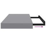 Floating Wall Shelves 4 pcs Grey 50x23.5x3.8 cm MDF - Extra Image