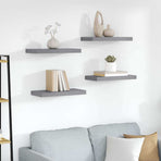 Floating Wall Shelves 4 pcs Grey 50x23.5x3.8 cm MDF