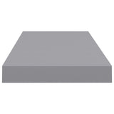 Floating Wall Shelf Grey 60x23.5x3.8 cm MDF - 45-Degree Angle