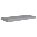 Floating Wall Shelves 2 pcs Grey 60x23.5x3.8 cm MDF - Side View
