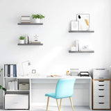 Floating Wall Shelves 4 pcs Grey 60x23.5x3.8 cm MDF - Side View