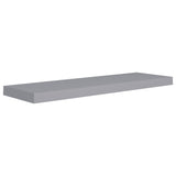 Floating Wall Shelf Grey 80x23.5x3.8 cm MDF - Front View