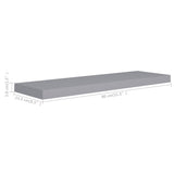 Floating Wall Shelf Grey 80x23.5x3.8 cm MDF - Close-Up Angle