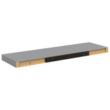 Floating Wall Shelf Grey 80x23.5x3.8 cm MDF - Low Angle