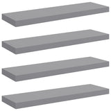 Floating Wall Shelves 4 pcs Grey 80x23.5x3.8 cm MDF