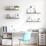 Floating Wall Shelves 4 pcs Grey 80x23.5x3.8 cm MDF