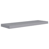 Floating Wall Shelves 4 pcs Grey 80x23.5x3.8 cm MDF - Side View