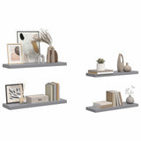 Floating Wall Shelves 4 pcs Grey 80x23.5x3.8 cm MDF