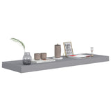 Floating Wall Shelves 4 pcs Grey 80x23.5x3.8 cm MDF - Close-Up Angle