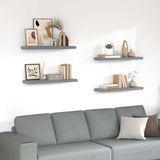 Floating Wall Shelves 4 pcs Grey 80x23.5x3.8 cm MDF