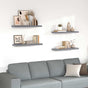 Floating Wall Shelves 4 pcs Grey 80x23.5x3.8 cm MDF