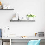 Floating Wall Shelf Grey 90x23.5x3.8 cm MDF