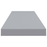 Floating Wall Shelf Grey 90x23.5x3.8 cm MDF - 45-Degree Angle