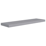 Floating Wall Shelves 2 pcs Grey 90x23.5x3.8 cm MDF - Side View