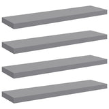 Floating Wall Shelves 4 pcs Grey 90x23.5x3.8 cm MDF