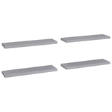 Floating Wall Shelves 4 pcs Grey 90x23.5x3.8 cm MDF - Front View