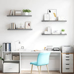 Floating Wall Shelves 4 pcs Grey 90x23.5x3.8 cm MDF