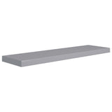 Floating Wall Shelves 4 pcs Grey 90x23.5x3.8 cm MDF - Side View