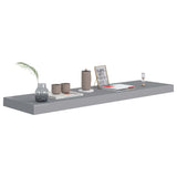 Floating Wall Shelves 4 pcs Grey 90x23.5x3.8 cm MDF - Close-Up Angle