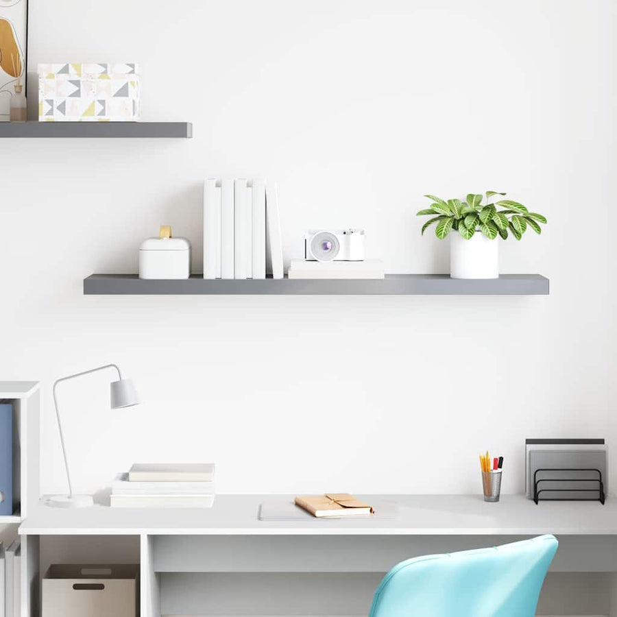 Floating Wall Shelf Grey 120x23.5x3.8 cm MDF