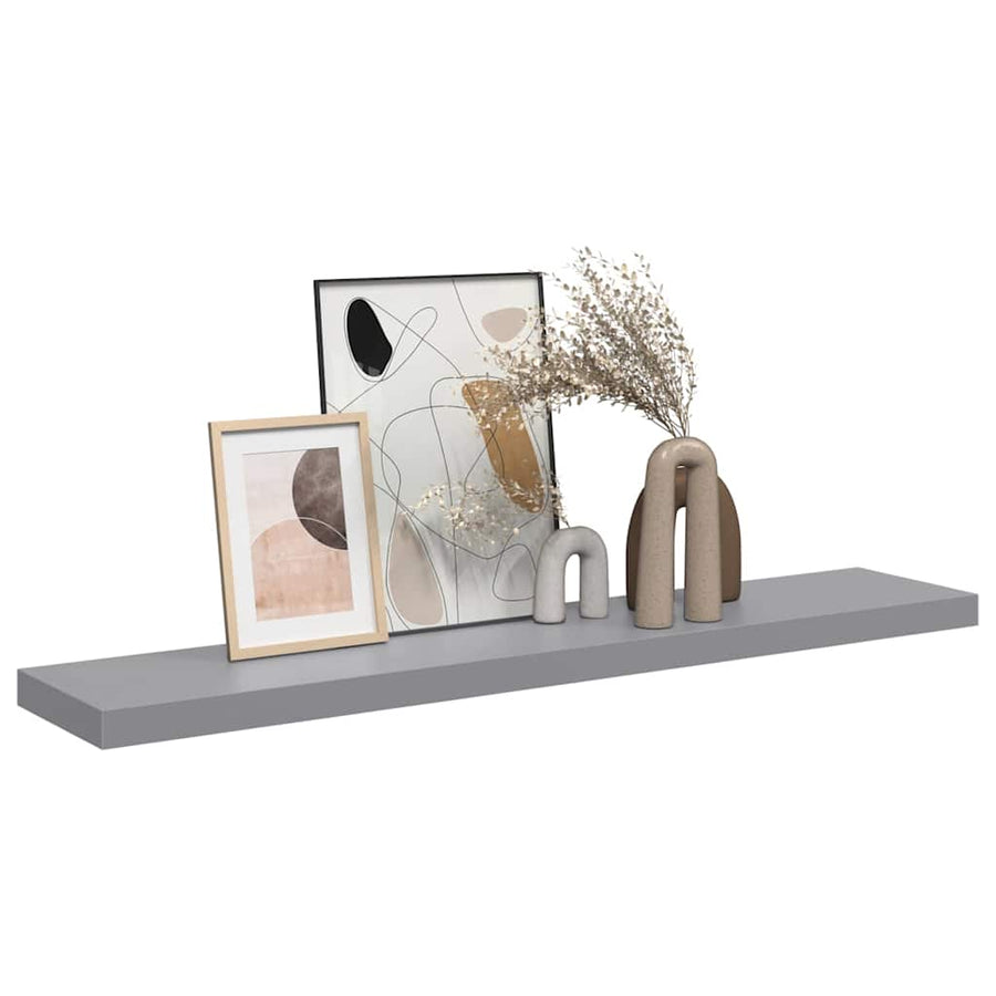 Floating Wall Shelf Grey 120x23.5x3.8 cm MDF