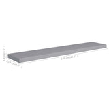 Floating Wall Shelf Grey 120x23.5x3.8 cm MDF - Close-Up Angle