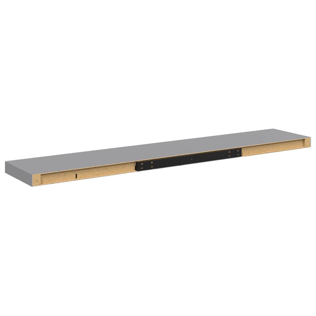 Floating Wall Shelf Grey 120x23.5x3.8 cm MDF