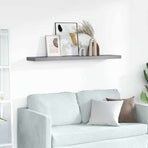 Floating Wall Shelf Grey 120x23.5x3.8 cm MDF