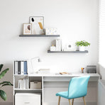 Floating Wall Shelves 2 pcs Grey 120x23.5x3.8 cm MDF