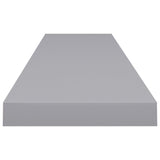 Floating Wall Shelves 2 pcs Grey 120x23.5x3.8 cm MDF - 45-Degree Angle