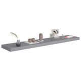 Floating Wall Shelves 2 pcs Grey 120x23.5x3.8 cm MDF - Close-Up Angle