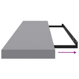 Floating Wall Shelves 2 pcs Grey 120x23.5x3.8 cm MDF