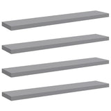 Floating Wall Shelves 4 pcs Grey 120x23.5x3.8 cm MDF