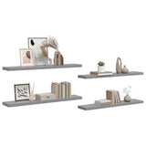 Floating Wall Shelves 4 pcs Grey 120x23.5x3.8 cm MDF - 45-Degree Angle