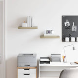 Floating Wall Shelves 2 pcs Oak 40x23x3,8 cm MDF - Side View
