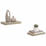 Floating Wall Shelves 2 pcs Oak 40x23x3,8 cm MDF - 45-Degree Angle