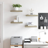 Floating Wall Shelves 4 pcs Oak 40x23x3,8 cm MDF - Side View