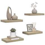 Floating Wall Shelves 4 pcs Oak 40x23x3,8 cm MDF