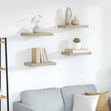 Floating Wall Shelves 4 pcs Oak 40x23x3,8 cm MDF