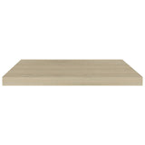 Floating Wall Shelves 2 pcs Oak 60x23.5x3.8 cm MDF - Top-Down View