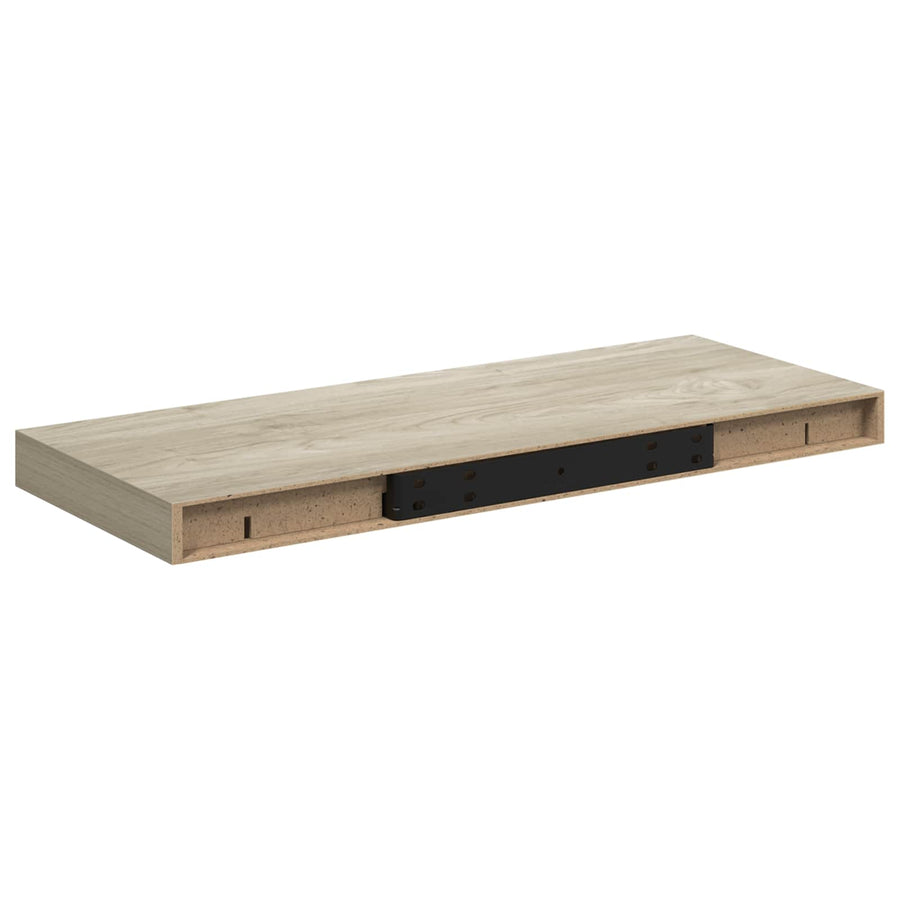 Floating Wall Shelves 2 pcs Oak 60x23.5x3.8 cm MDF