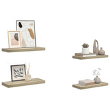 Floating Wall Shelves 4 pcs Oak 60x23.5x3.8 cm MDF