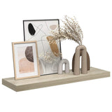 Floating Wall Shelf Oak 80x23.5x3.8 cm MDF - 45-Degree Angle