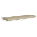 Floating Wall Shelves 2 pcs Oak 80x23.5x3.8 cm MDF - Low Angle
