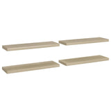 Floating Wall Shelves 4 pcs Oak 80x23.5x3.8 cm MDF - Front View